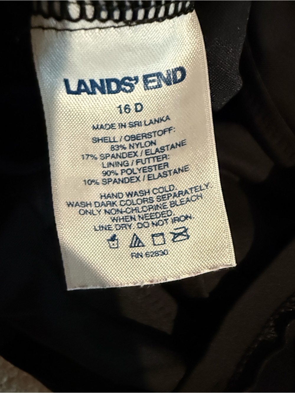 Lands' End Black Tankini with Floral Bikini Bottoms - Picture 4 of 5